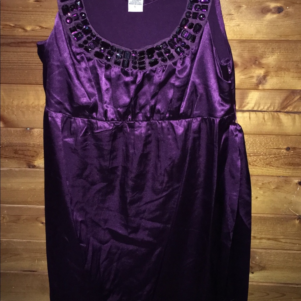 very  beautiful purple dress